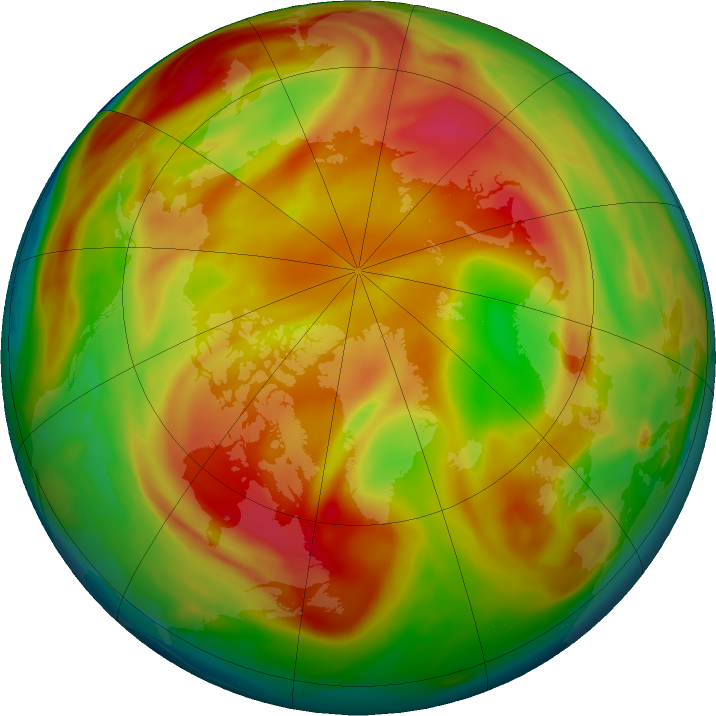 Arctic ozone map for 05 April 2019